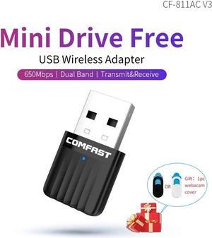 Weastlinks Mini Free Drive 650Mbps Wireless Network Card 2.4G 5G Dual Band WiFi Adapter WPA3 Wi Fi Recevier Hot Spot for PC/Laptop