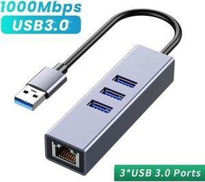 Weastlinks USB C HUB 1000Mbps 3 Ports USB 3.0 Type C HUB USB to Rj45 Gigabit Ethernet Adapter RTL8153 for Laptop Computer