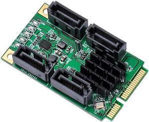 Weastlinks Mini PCI-E SATA 4 Port SATA III 6G Mini PCI Express Marvel 88SE9215 Controller Card SATA3.0 Mini PCI Express SSD Adapter Card