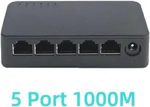 Weastlinks Network Switch Mini 5Ports Switch Ethernet 1000Mbps/100Mbps Gigabit High Performance Smart Switcher RJ45 Hub Internet Injector 5 Port, 100/1000M