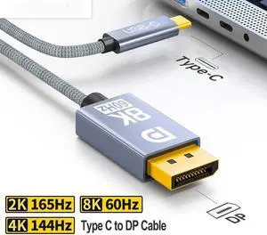 Weastlinks Type C to DP 1.4 Cable 8K60Hz Dynamic HDR USB C to DisplayPort Cable Thunderbolt 3 4 4K For MacBook Pro Samsung S21 Dell 4.92 ft. / 1.5m