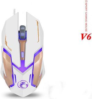 Weastlinks Wired Gaming Mouse Gamer Computer Mouse Gaming Mouse USB Ergonomic Mouse 6 Buttons Game Mice For PC Gamer White