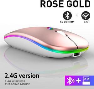 Weastlinks 2.4G Wireless Mouse RGB Rechargeable Mice Wireless Computer Mouse LED Backlit Gaming Mouse for Laptop PC Rose