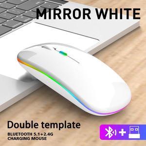 Weastlinks Wireless Mouse For Laptop PC RGB Rechargeable Mouses Wireless Computer Silent Mice Gaming Mouse White