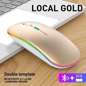 Weastlinks Wireless Mouse For Laptop PC RGB Rechargeable Mouses Wireless Computer Silent Mice Gaming Mouse Gold