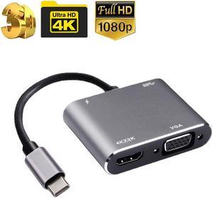 Weastlinks 4K Type-C to HDMI-compatible USB C 3.0 VGA PD Adapter Dock Hub