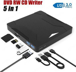 Weastlinks USB External Dvd Reader USB 3.0 Type C DVD-RW CD-RW Burner Recorder TF SD Optical Drive CD DVD ROM Writer For PC Laptop