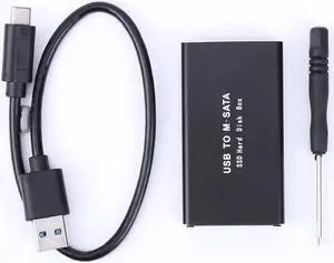 Weastlinks Mini SSD Case mSATA to USB 3.1 Hard Drive Case mSATA USB 3.0 Adapter External Solid State Disk for mSATA SSD Hard Disk Grey
