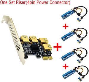 Weastlinks Riser USB 3.0 PCI-E Express 1x to 16x Riser Card Adapter PCIE 1 to 4 Slot PCIe Port Multiplier Card for BTC Bitcoin Miner Mining