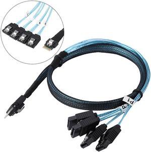 Weastlinks MINI SAS 38P SFF-8654 to 4 X SATA Server Data Transmission Cable 12Gbps Connecting Line for Hard Disk Computer Host