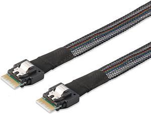 Weastlinks Slim SAS 38P SFF-8654 to SFF-8654 / MINI SAS 38P SFF-8654 to SFF-8643 12Gbps Server Hard Drive HDD Data Transmission Cable