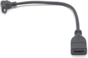 Weastlinks 90 Degree Micro HDMI Male to HDMI Female Adapter Cable Up Down Left Right Angle 90 Degree HDMI Converter for PC HDTV Projector