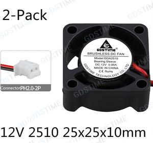 Weastlinks 2Pcs DC 5V 12V 24V Fan 25MM 25x25x10MM Laptop Ultrathin Brushless Axial Cooling Fan 2510 Fan