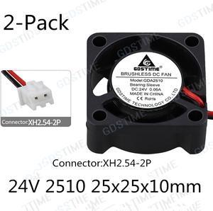 Weastlinks 2Pcs DC 5V 12V 24V Fan 25MM 25x25x10MM Laptop Ultrathin Brushless Axial Cooling Fan 2510 Fan XH2.54