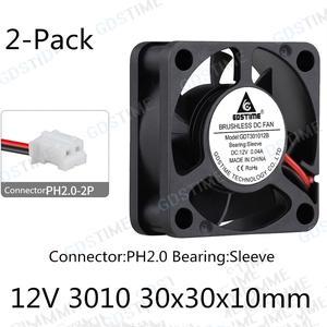 Weastlinks 2Pcs DC 5V 12V Fan 30MM 3010 30x30x10mm Laptop Ultrathin Brushless Axial Cooling Fan 3010 Fan PH2.0