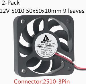 Weastlinks 2PCS DC 5V 12V USB Fan 5cm 5mm 5010 50x50x10mm Ultrathin Brushless Axial Cooling Fan 5010 Fan Dupont 2.54 2510 USB Fan Grill Net