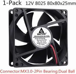 Weastlinks 2PCS DC 12V Fan 8cm 80mm 8025 80x80x25mm Ultrathin Brushless Axial Cooling Fan 8025 Fan 3Pin 4Pin USB Fan Grill Net