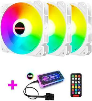 Weastlinks 120mm 12cm RGB Case Fan Desktop Computer Silent + IR Remote Adjustable Speed Cooling 5V 3Pin ARGB Cooler Radiator