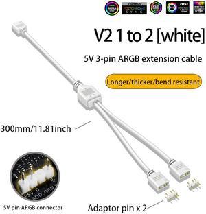 Weastlinks Motherboard 5V 3PIN ARGB Extension Cable Adapter 1 to 2 3 4 RGB Splitter Cable for MSI ASUS ASRock GIGABYTE AURA SYNC
