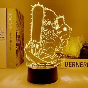 Weastlinks 3D Led Night Lamp Anime Chainsaw Man Aki Hayakawa 16 Colors for Bedroom Decor Kids Birthday Gift Manga Chainsaw Man Led Light Bedside