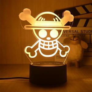 Weastlinks Anime One Piece 3D Night Light Figure Luffy Zoro 3D Illusion LED Table Lamp Nightlight Light Desk Model Figure Christmas Gift