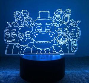 Weastlinks 3D Visual Illusion Lights Five Nights Game Cute Night Lights 7 Color Changing Bedroom Decorations Gifts for Kids Boys Girls