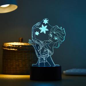 Weastlinks Disney Cartoon 3D Night Light Frozen Princess Acrylic LED Illusion Lamp for Children Bedroom Decortion Touch Table Lamp Kid Gift