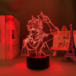 Weastlinks Genshin Impact 3D Night Light 3D Illusion Anime Lamp for Bedroom Decor LED Light Atmosphere Bedside Night Lamps Genshin Kids Gift