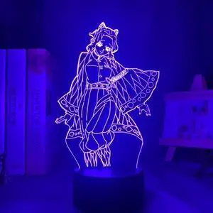 Weastlinks Anime Led Light Kimetsu No Yaiba Kokushibo for Bedroom Decoration Night Light Gift Manga 3d Lamp Demon Slayer Room Decor