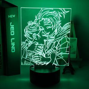 Weastlinks Acrylic Led Night Light Anime Demon Slayer Agatsuma Zenitsu Figure for Kids Child Bedroom Decor Cool Kimetsu No Yaiba Lamp Gift