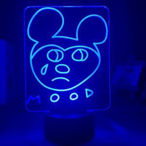 Weastlinks Acrylic 3D Lamp Night light American Rapper Lil Peep Led Night Light for Home Decoration