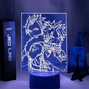 Weastlinks Anime Fairy Tail Natsu Dragneel and Erza Scarlet Hug Night Light Led Touch Sensor Night Lamp for Child Room Decor Table 3d Lamp