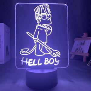 Weastlinks Acrylic 3D Lamp Night light American Rapper Lil Peep Led Night Light for Home Decoration