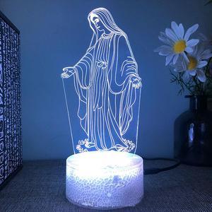 Weastlinks Jesus 3D LED lamp for bedroom night lights action Christian figure avatar Bible Blessed Virgin room decor gift luces