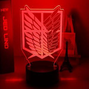 Weastlinks Attack on Titan Levi Ackerman Acrylic 3d Lamp Hange Zoe for Home Room Decor Light Child Gift Hange Zoe LED Night Light Anime