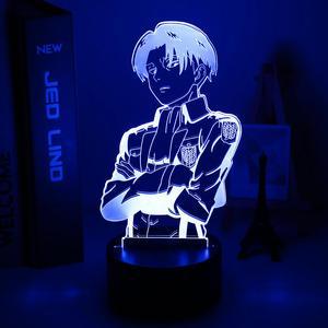 Weastlinks Attack on Titan Levi Ackerman Acrylic 3d Lamp Hange Zoe for Home Room Decor Light Child Gift Hange Zoe LED Night Light Anime