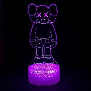 Weastlinks Bearbrick Anime Figure 3d Led Lamp For Bedroom Manga Gloomy Acrylic Night Lights Children's Birthday Gift