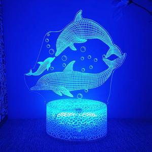 Weastlinks Animal Delphinidae Night Lights SeaWorld Dolphin Acrylic Stands Led Lamp Bedroom Decoration Chilren's Christmas Gift