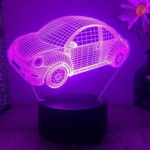 Weastlinks Car Bus Beetle 3d Led Night Light For Bedroom Tractor Excavator Touch Bedside Table Lamp Children's Room Decor Birthday Gift