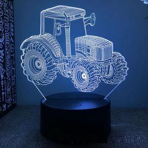 Weastlinks Car Bus Beetle 3d Led Night Light For Bedroom Tractor Excavator Touch Bedside Table Lamp Children's Room Decor Birthday Gift