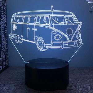 Weastlinks Car Bus Beetle 3d Led Night Light For Bedroom Tractor Excavator Touch Bedside Table Lamp Children's Room Decor Birthday Gift