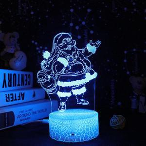 Weastlinks Christmas Colour Night Lights Xmas 3d Led Lamp For Bedroom Decoration  Acrylic Board Room Decor Holiday Gift