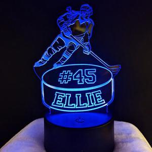 Weastlinks Hockey 3d Night Light Usb Plug-in Touch Table Lamp Decoration Bedside Nightlight Child Birthday Christmas Gifts for Baby Kids