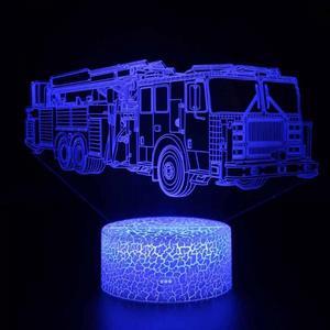 Weastlinks 3D Night Light Cool Truck Lorry Tractor Vehicle Engine Head LED Atmosphere Night Lamp for Kids Decorative Lamp Children Gifts