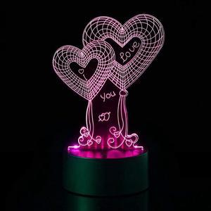 Weastlinks 3D Love Romantic Illusion Light 16 Colors Change Night Light LED Heart Sleep Light for Valentines Wife Boyfriend Girlfriend