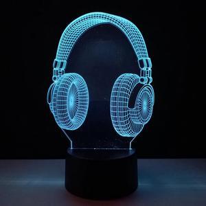 Weastlinks 3D LED Gaming Headset Setup RGB Lamp USB Powered Gaming Room Children's Lamp Bedroom Night Lights Table Lamp Lighting Gifts