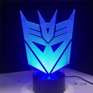 Weastlinks Optimus Prime Character Boy Gift Transformers 3D LED Illusion Desk Table RGB Night Light Colorful Lamp Kids Boys Birthday Gift