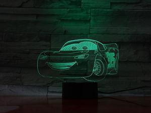 Weastlinks 3D Night Light Cars Lightning McQueen Children Night Lamp Color Changed Acrylic Table Lamp Gifts for Kids Christmas Toy