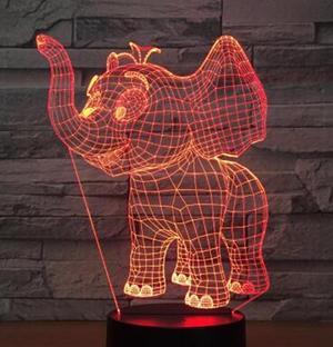 Weastlinks Amazing 3D Illusion LED Table Lamp Night Light with Animal Elephant Shape Touch Sensor 7 Colors Change Effect Holiday Gifts