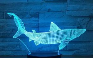 Weastlinks 3D LED Night Light Go Fishing 7 Color Change LED Lights USB Novelty Lamp Children's Night Light Atmosphere LED Desk Lamp